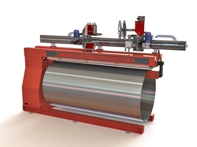 Longitudinal Welding Machine, Seam Welder for Pipe Cylinder and Tank longintudinal welding machine, longitudinal seam welder, seam welding machine for pipe, seam welding machine for cylinder, seam welding machine for tank, automatic longitudinal seam welding machine